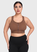 Braveaf PowerMove High Support Zip Front Sports Bra Wireless No Bounce Adjustable Wide Straps-1