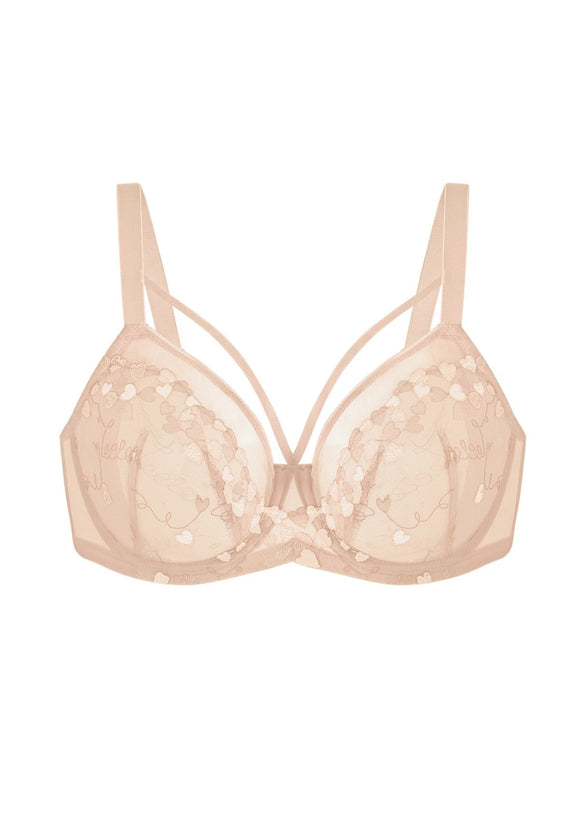 Bramela Renna Holiday Edit Embroidery Pink Lace Underwire Bra
