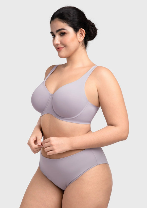 Braveaf Esme Minimizer Bras for Women Plus Size Full Coverage No Padding Unlined T Shirt Bra Seamless Underwire Cool Comfort Daily Bras