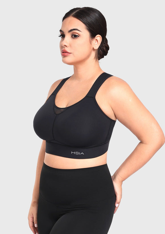 Bramela FlexCore High Impact Racerback Sports Bra Adjustable Support Full Coverage Fit