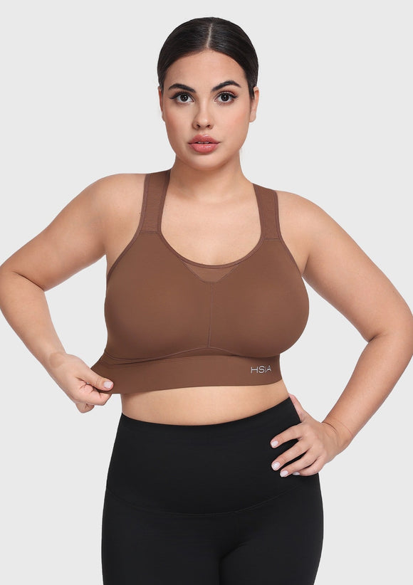 Bramela FlexCore High Impact Racerback Sports Bra Adjustable Support Full Coverage Fit