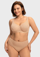 Braveaf Skylark Breathable Lightweight Supportive Jacquard Mesh Wide Strap 3/4 Cup Comfort Bra-14