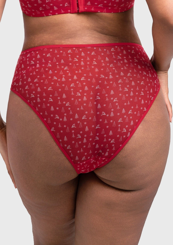 Braveaf Christmas Holiday Edit Printed Mesh Panty Breathable Soft Full Coverage Comfort Fit