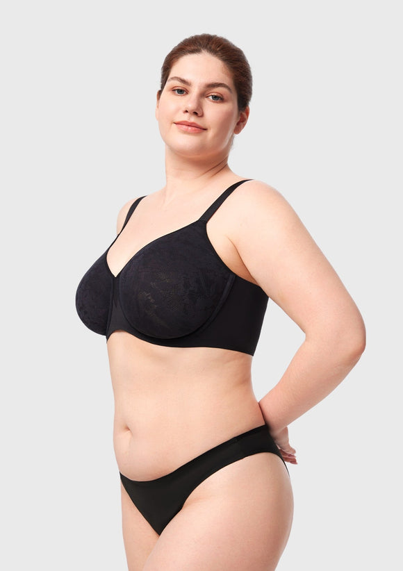 Braveaf Auri Seamless Lace Support Bra Full Coverage Underwire Comfort Fit
