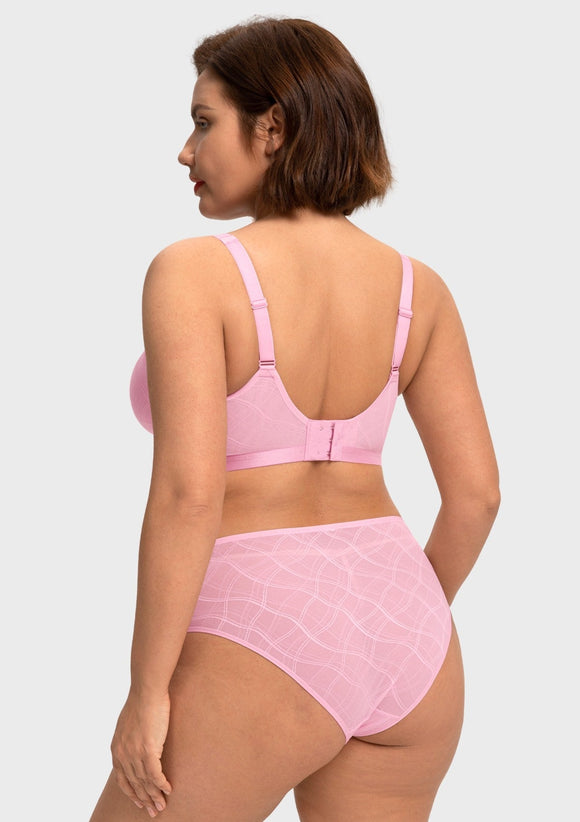 Braveaf Skylark Breathable Lightweight Supportive Jacquard Mesh Wide Strap 3/4 Cup Comfort Bra