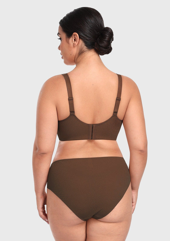 Braveaf Joan Comfortzone Soft T-Shirt Full Coverage Unlined Unpadded Underwire Plus Size Minimizer Bra Everyday Bra