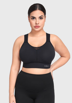 Bramela FlexCore High Impact Racerback Sports Bra Adjustable Support Full Coverage Fit - 0