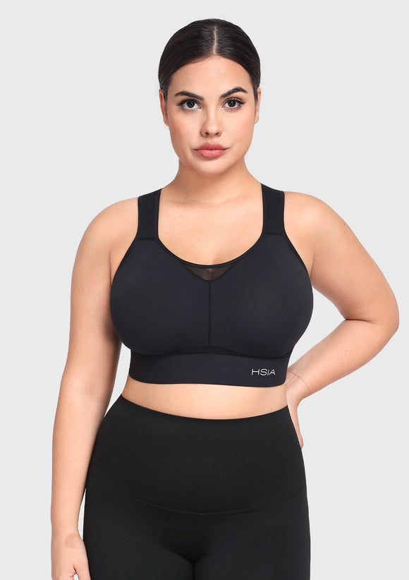 Bramela FlexCore High Impact Racerback Sports Bra Adjustable Support Full Coverage Fit