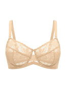 Braveaf Petalia Plus Size Seamless Lace Underwire Balconette Demi No Padded Bra with High Elastic Fabric Delicate Lace Trim Cutout & Adjustable Straps-10