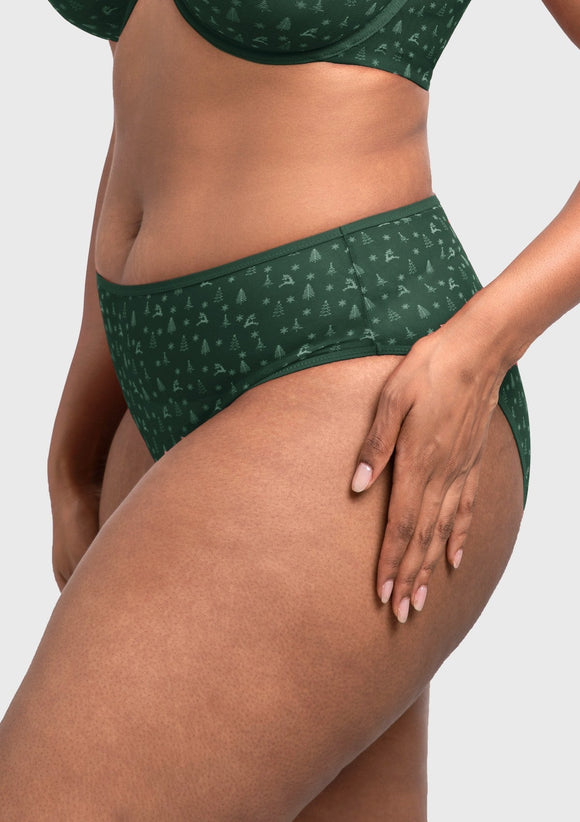 Braveaf Christmas Holiday Edit Printed Mesh Panty Breathable Soft Full Coverage Comfort Fit