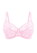 Braveaf Petalia Plus Size Seamless Lace Underwire Balconette Demi No Padded Bra with High Elastic Fabric Delicate Lace Trim Cutout & Adjustable Straps-5