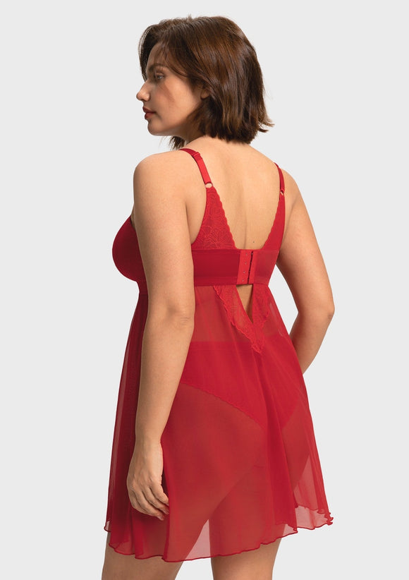 Romantic Lace Underwire Babydoll for Special Nights