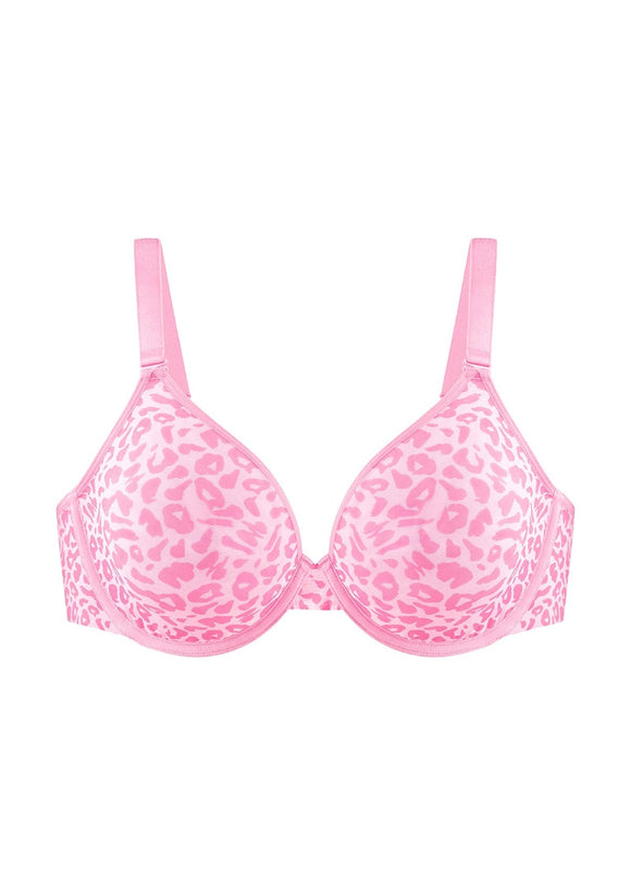 Braveaf Leopard wild Unlined Plus Size Breathable Soft Mesh No Padding Underwire Bra