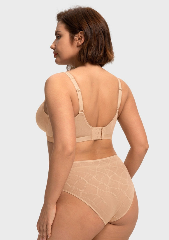 Braveaf Skylark Breathable Lightweight Supportive Jacquard Mesh Wide Strap 3/4 Cup Comfort Bra