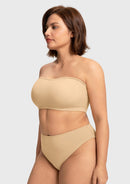 Wireless Plus Size Strapless Bra with Non-Slip Silicone & Moisture-Wicking Cups-3