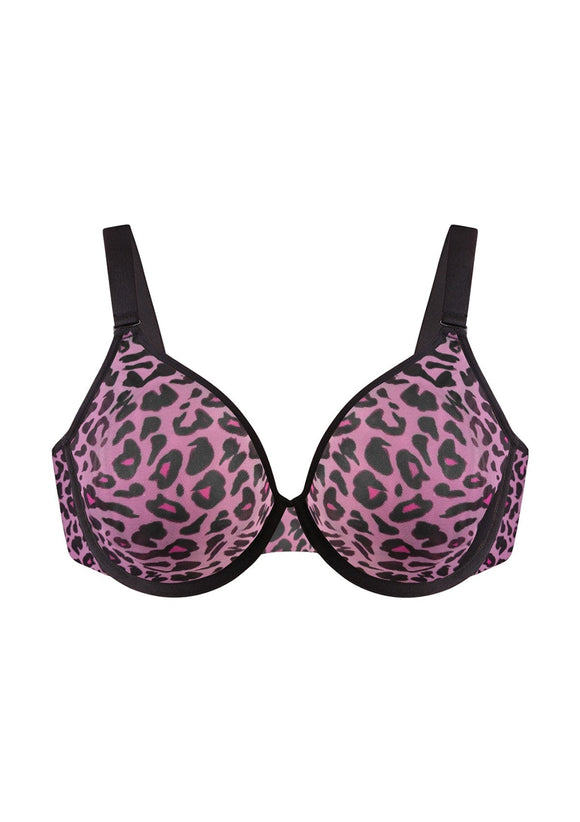Braveaf Leopard wild Unlined Plus Size Breathable Soft Mesh No Padding Underwire Bra