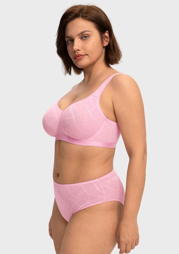Braveaf Skylark Breathable Lightweight Supportive Jacquard Mesh Wide Strap 3/4 Cup Comfort Bra