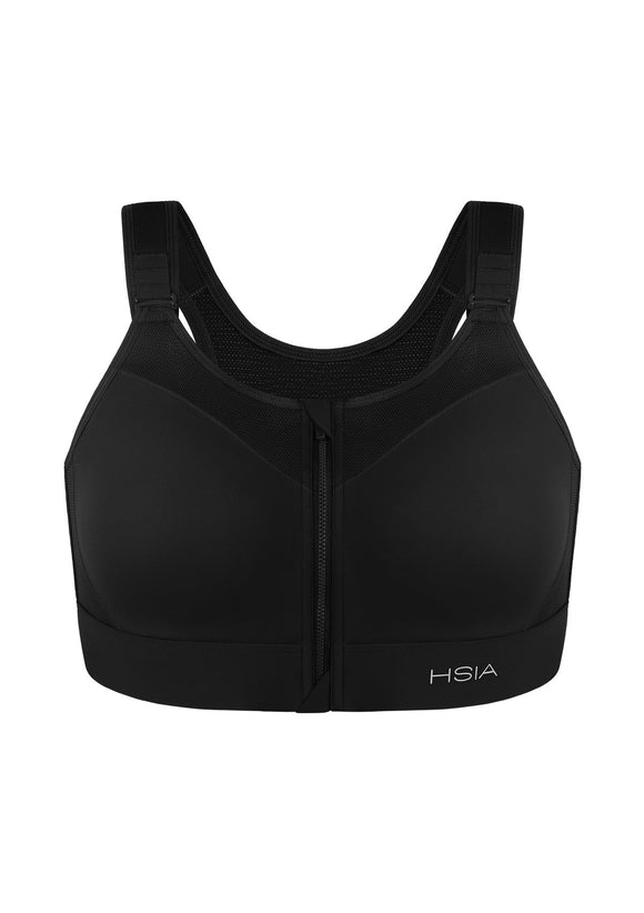 Braveaf PowerMove High Support Zip Front Sports Bra Wireless No Bounce Adjustable Wide Straps