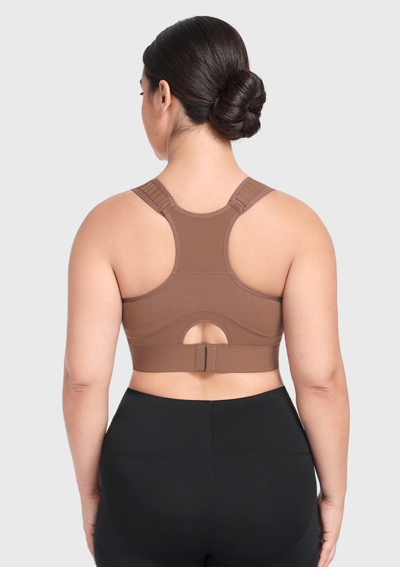 Bramela FlexCore High Impact Racerback Sports Bra Adjustable Support Full Coverage Fit