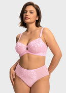 Braveaf Petalia Plus Size Seamless Lace Underwire Balconette Demi No Padded Bra with High Elastic Fabric Delicate Lace Trim Cutout & Adjustable Straps-2