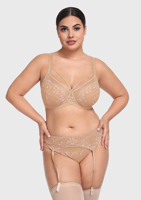 Bramela Renna Holiday Edit Embroidery Pink Lace Underwire Bra