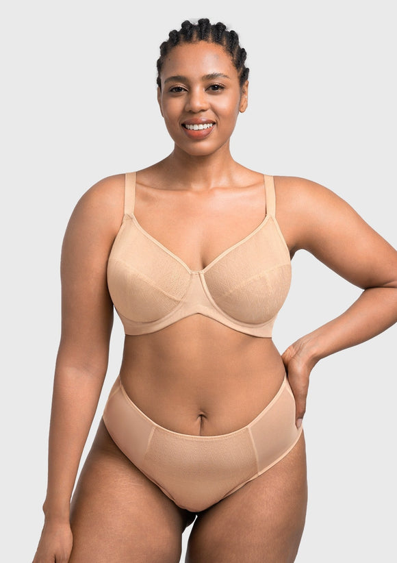 Bramela Willa Wave Plus Size Breathable Mesh Unlined Non-padded Full Coverage Underwire Bra