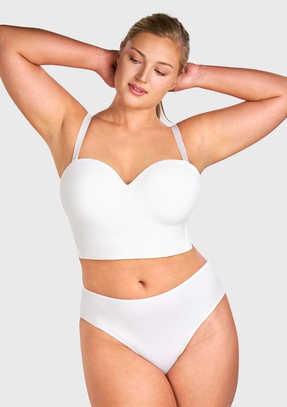 Braveaf Longline Strapless Underwire Full Coverage Corset Bra