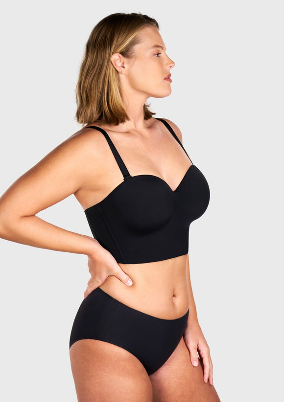 Braveaf Longline Strapless Underwire Full Coverage Corset Bra