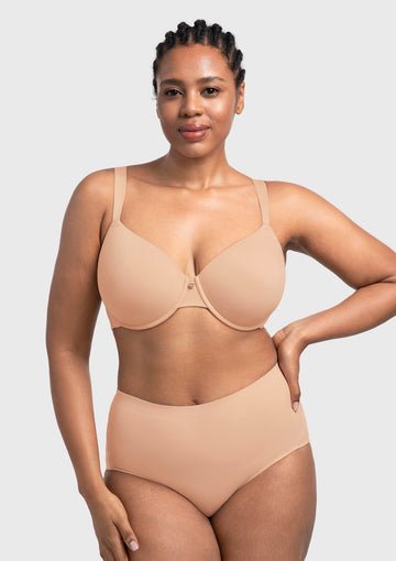 Braveaf Miya SoftSense Comfort Lightly Lined T-shirt Back Smoothing Underwire Plus Size Bra Everyday Bra - 0