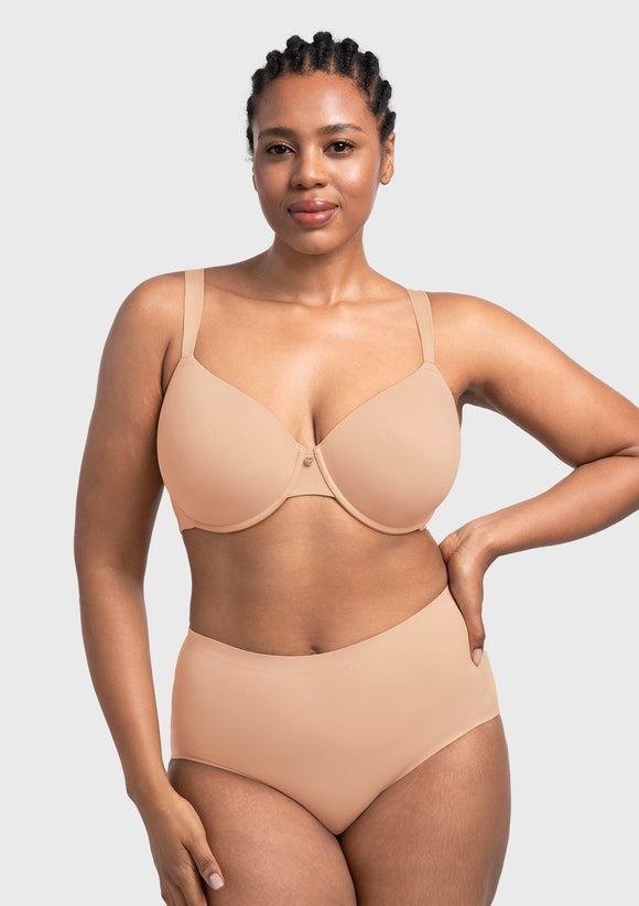Braveaf Miya SoftSense Comfort Lightly Lined T-shirt Back Smoothing Underwire Plus Size Bra Everyday Bra