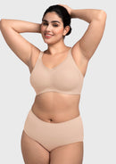 Songful Plus Size Seamless Wireless Supportive Full Coverage Mesh Crossover Bra-16