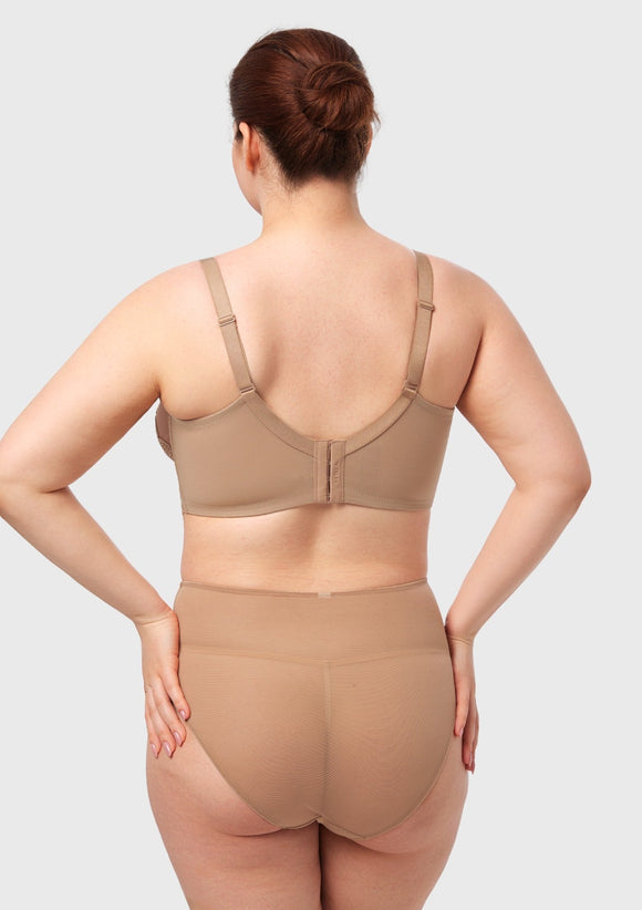 Bramela Mermaid Scales Lace Beige Brown Unlined Bra