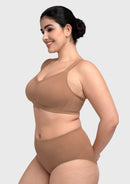 Songful Plus Size Seamless Wireless Supportive Full Coverage Mesh Crossover Bra-8