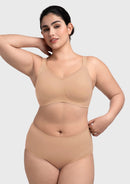 Songful Plus Size Seamless Wireless Supportive Full Coverage Mesh Crossover Bra-12
