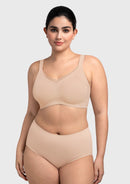 Songful Plus Size Seamless Wireless Supportive Full Coverage Mesh Crossover Bra-18