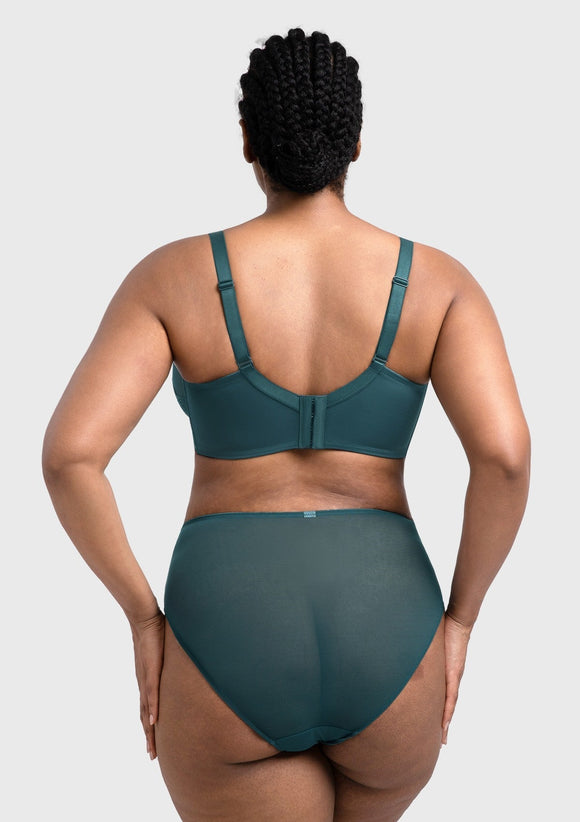 Bramela Mermaid Scales Lace Beige Brown Unlined Bra