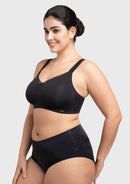 Songful Plus Size Seamless Wireless Supportive Full Coverage Mesh Crossover Bra-3