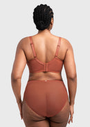 Bramela Mermaid Scales Lace Beige Brown Unlined Bra-17