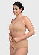 Songful Plus Size Seamless Wireless Supportive Full Coverage Mesh Crossover Bra-13