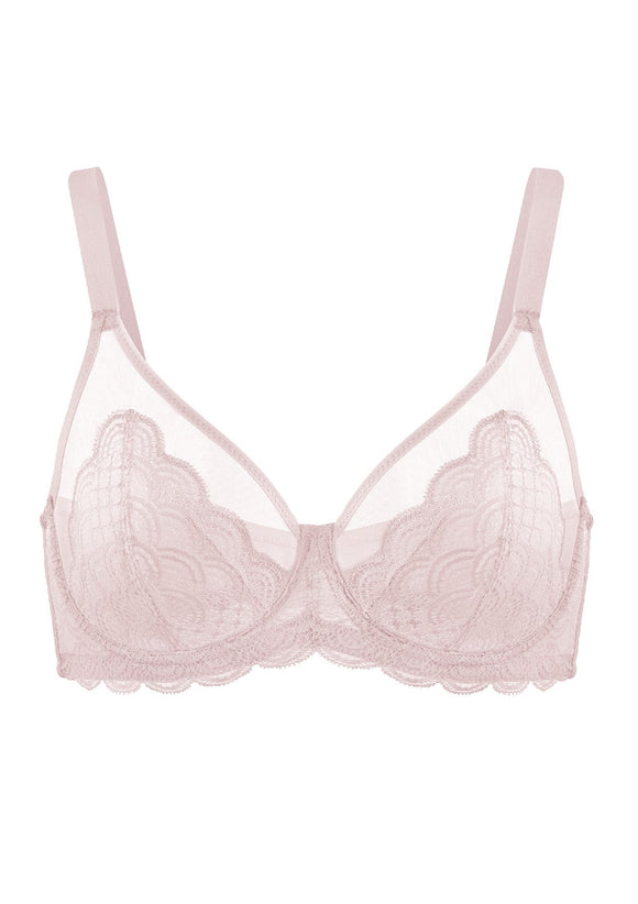 Bramela Mermaid Scales Lace Beige Brown Unlined Bra