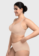 Songful Plus Size Seamless Wireless Supportive Full Coverage Mesh Crossover Bra-19