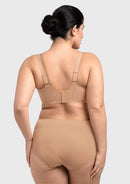 Songful Plus Size Seamless Wireless Supportive Full Coverage Mesh Crossover Bra-14