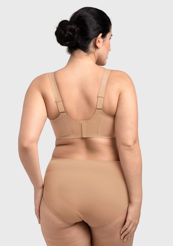 Songful Plus Size Seamless Wireless Supportive Full Coverage Mesh Crossover Bra