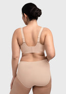 Songful Plus Size Seamless Wireless Supportive Full Coverage Mesh Crossover Bra-17