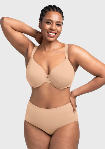 Braveaf Miya SoftSense Comfort Lightly Lined T-shirt Back Smoothing Underwire Plus Size Bra Everyday Bra