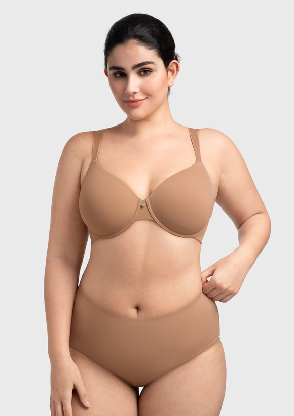 Braveaf Miya SoftSense Comfort Lightly Lined T-shirt Back Smoothing Underwire Plus Size Bra Everyday Bra