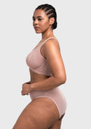 Bramela Mermaid Scales Lace Beige Brown Unlined Bra-9