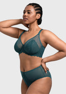 Bramela Mermaid Scales Lace Beige Brown Unlined Bra-21