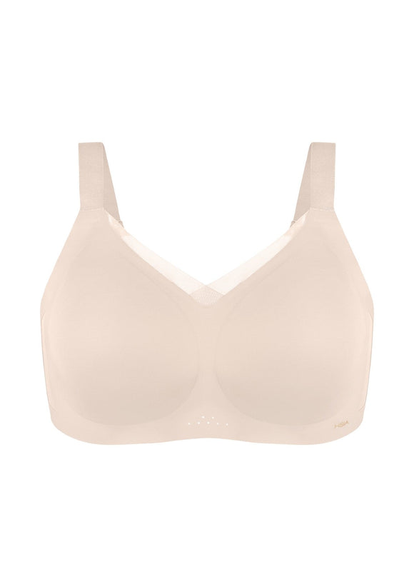 Songful Plus Size Seamless Wireless Supportive Full Coverage Mesh Crossover Bra