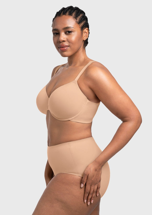 Braveaf Miya SoftSense Comfort Lightly Lined T-shirt Back Smoothing Underwire Plus Size Bra Everyday Bra